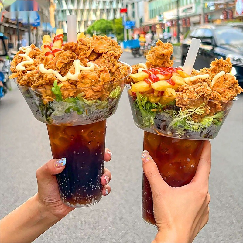 Newest Stall Snack Shop Creative Steak Fried Chicken Holder Snack Bowl Milk Tea Juice Plastic Package Takeout Cups – Snack Bowl Takeout Cups and Fried Chicken Holder Cups price