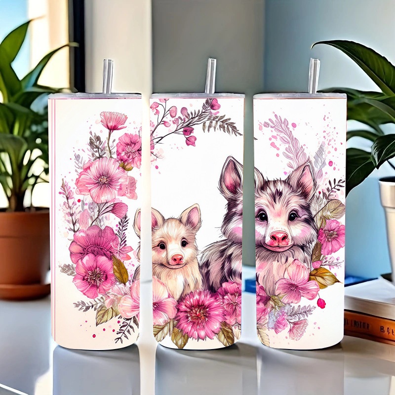 Portable Thermos with Straw, UV Printed 3D High-Value Ice Cream Cup – Cap and Coffee Cup price