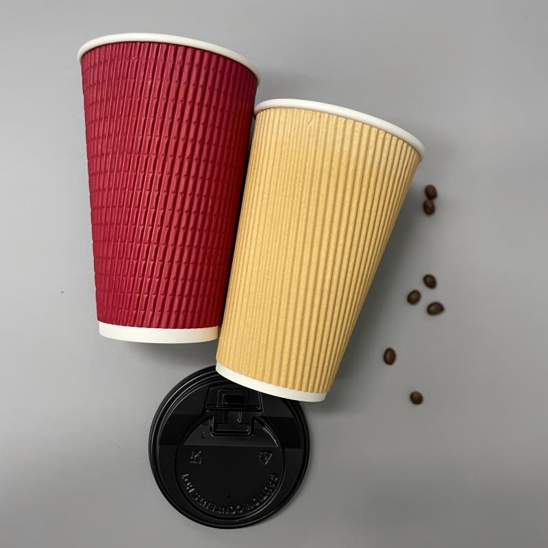 12oz Wholesale Customized Insulated Disposable Paper Coffee Ripple Double Wall Cup – Ripple Double Wall Cup and Disposable Paper Coffee Cup price