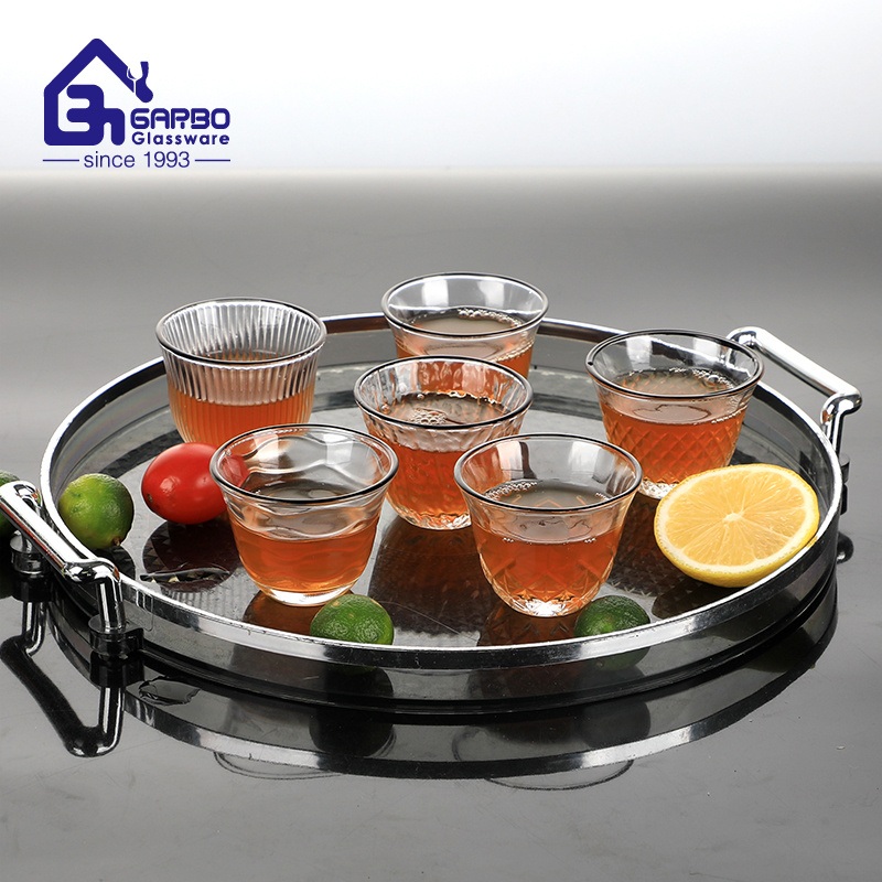 Available 12PCS Tea Cup Set 60ml Arabic Coffee Glass Clear Cawa Cup with Black Rim on Top – Cawa Cup and Glass Cup price