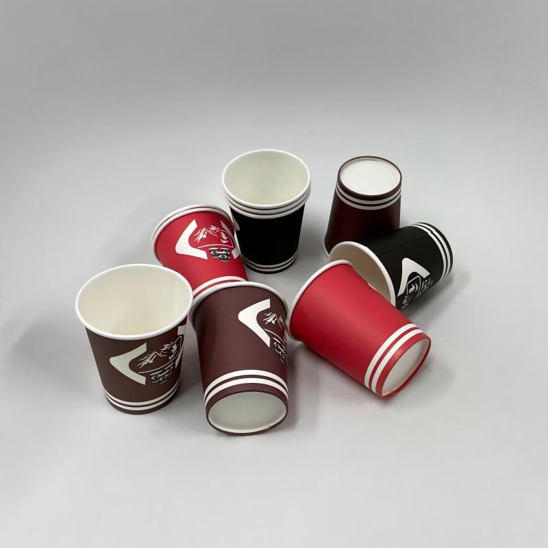 Custom Logo Cafe Milk Tea Shop Paper Cups 6oz 8oz 12oz Kraft Single & Double Wall Craft Paper for Hot Coffee – Biodegradable Paper Cups and Beverage Yogurt Juice Milk Tea Paper Cups price