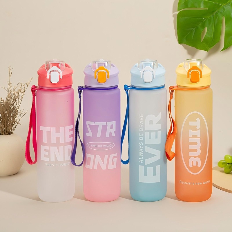 Custom Logo Plastic 32oz Sports Motivational Drinking Bottles Gym Fitness Flip Top Cover Drink Water Bottle with Straw – Water Bottle and Plastic Bottle price