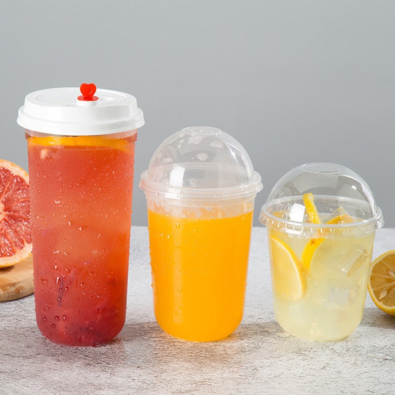 Disposable Eco Friendly Food Container PP Plastic Tea Cups with Lids and Spoons – PP Plastic Cups and Plastic Cup price