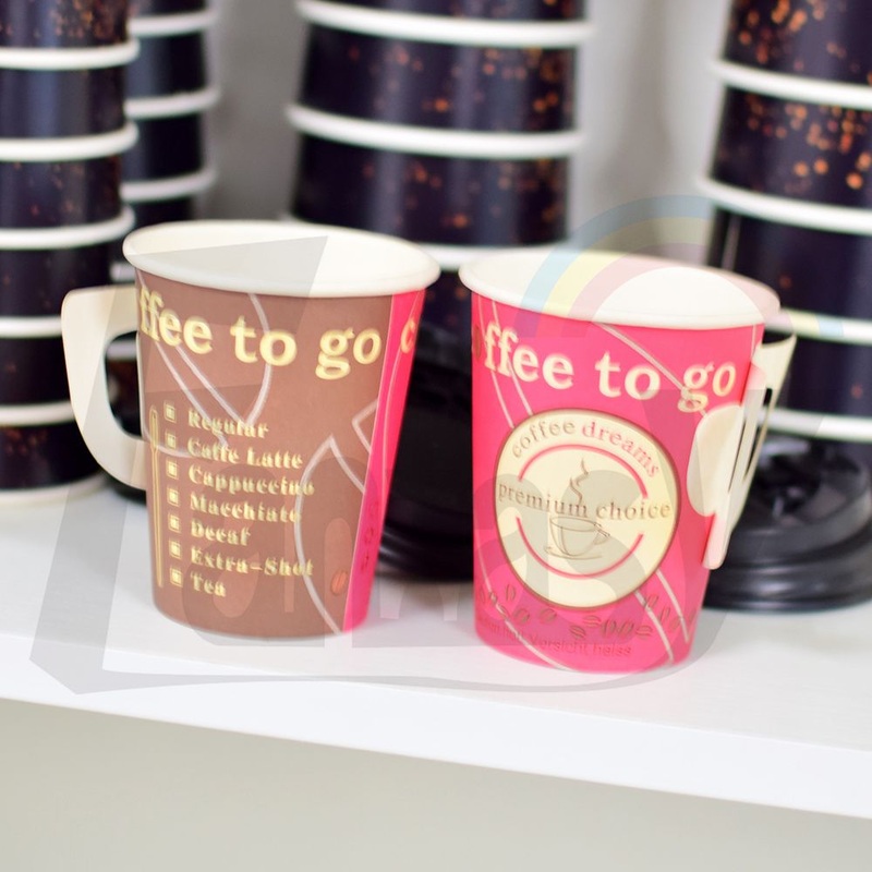 Drinks Custom Modern Customizable Customized Size Customization Logo Paper Handle Cup – Paper Cup and Paper Handle Cup price