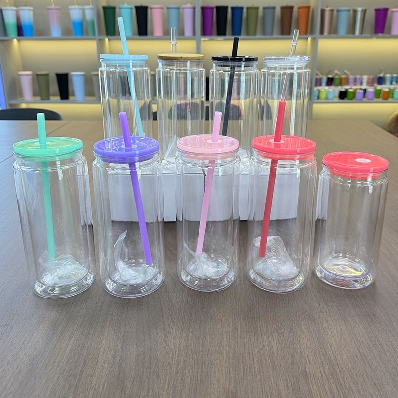 Hot Sale 20oz Sublimation Blank Pre Drilled Plastic Snow Globe Tumbler Double Wall Coffee Cup with Clear Lid and Straw – Pre Drilled Plastic Cup and Double Wall Coffee Cup price