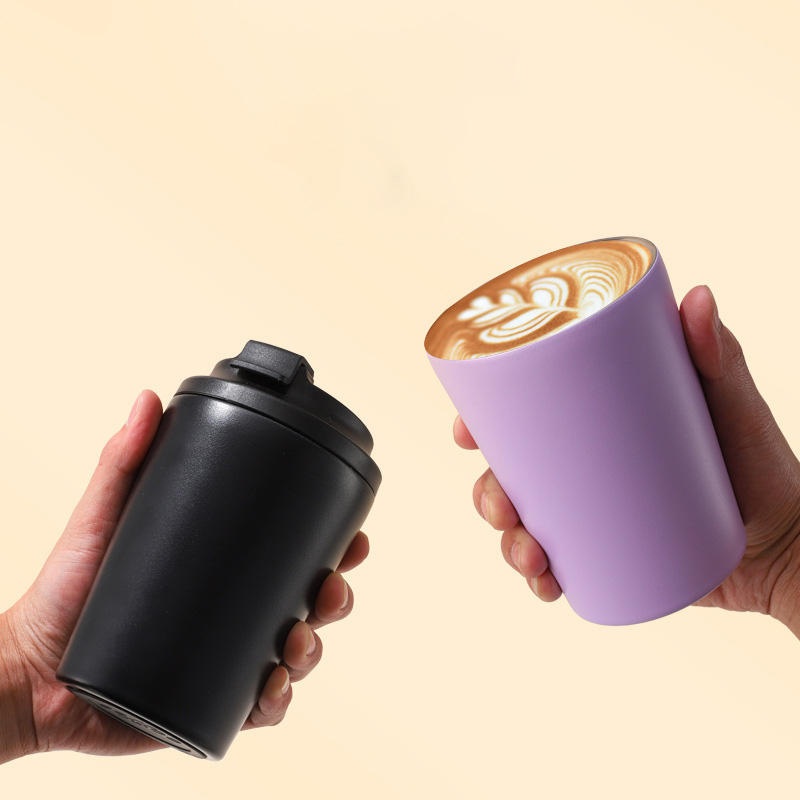 Simple Thermos Bottle Portable Coffee Thermal Mug Stainless Steel Vacuum Insulated Mug with Scale Cold Drinking Cups – Wall Stainless Steel Sports Bottle Thermos 10 and Portable Coffee Cups price