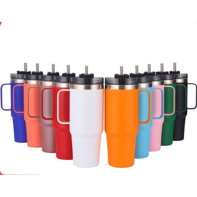 Thermal Flasks Car Mug Portable Insulated Beer Cup Stainless Steel Vacuum Water Bottle with Lid Straw and Handle – Tumblers and Mug Cup price