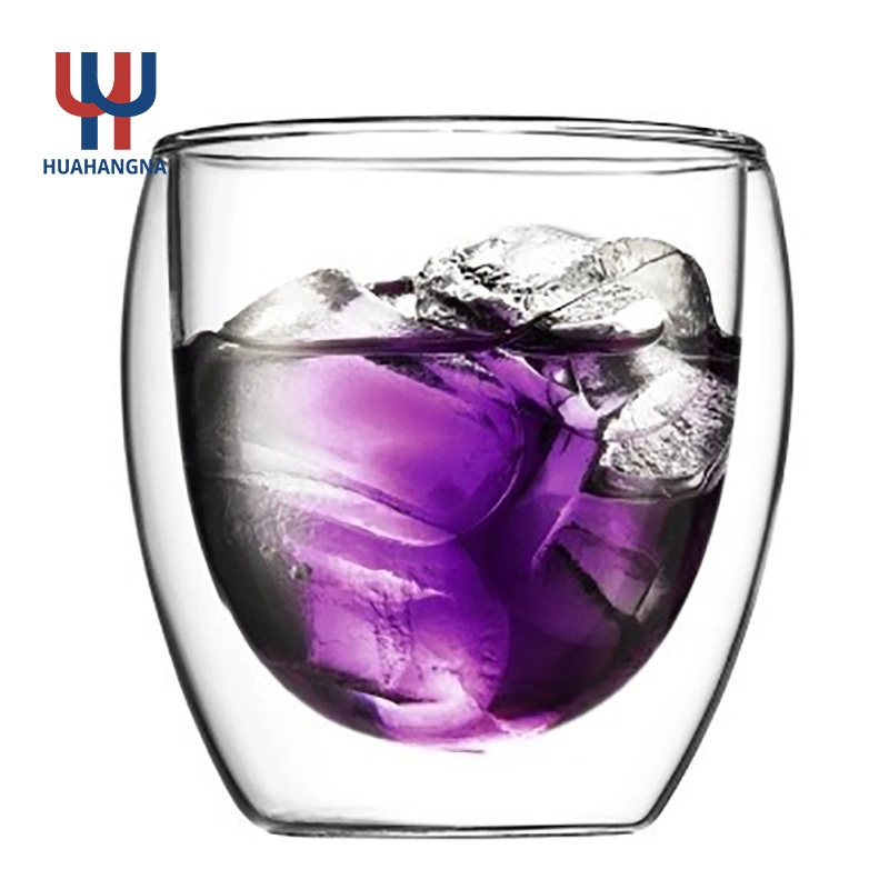 Transparent Double Wall Glass Cup with Lid Coffee Mug for Tea Borosilicate Glass Cup Glassware for Ice Water Beer – Glassware and Glass Cups price