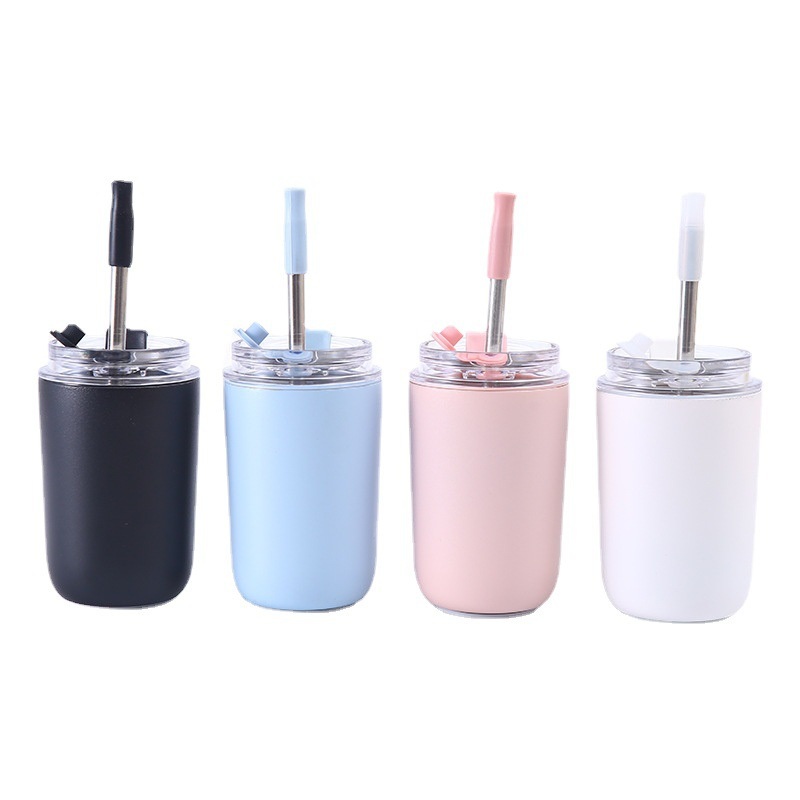 Wholesale 280ml Custom Logo Stainless Steel Coffee Mug Milk Tumblers with Straw – Coffee Mug and Stainless Steel Coffee Mug price