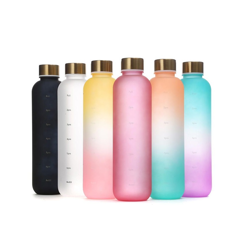 Wholesale Reusable Colored 32oz Frosted Water Bottle Plastic Motivational Water Bottle with Time Marker to Drink – Water Bottle and Frosted Water Bottle price