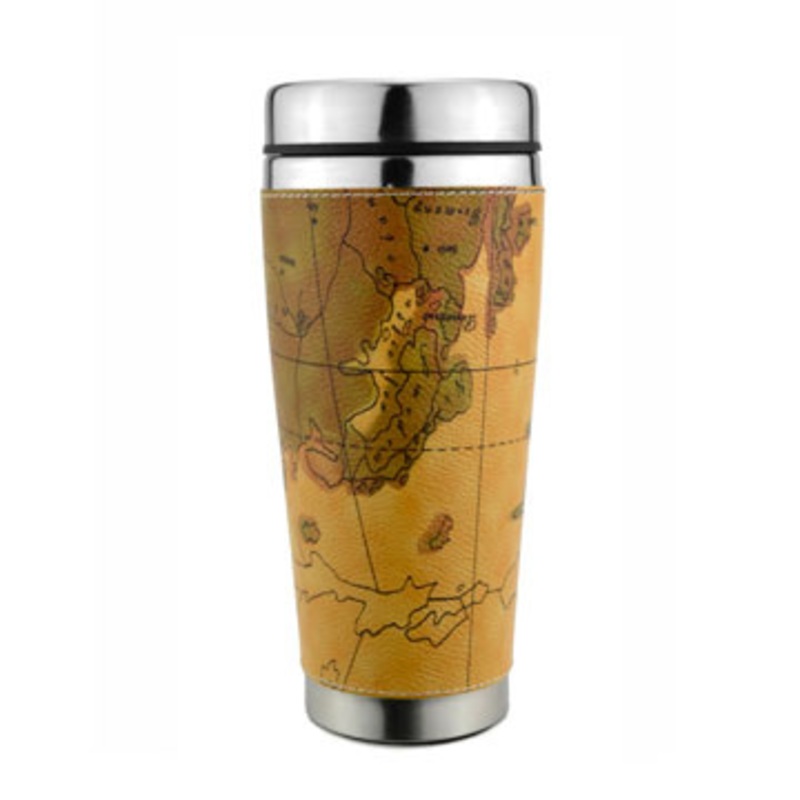 16oz Double Wall Travel Mug with Leathwe Cover – Travel Mug and Car Mug price