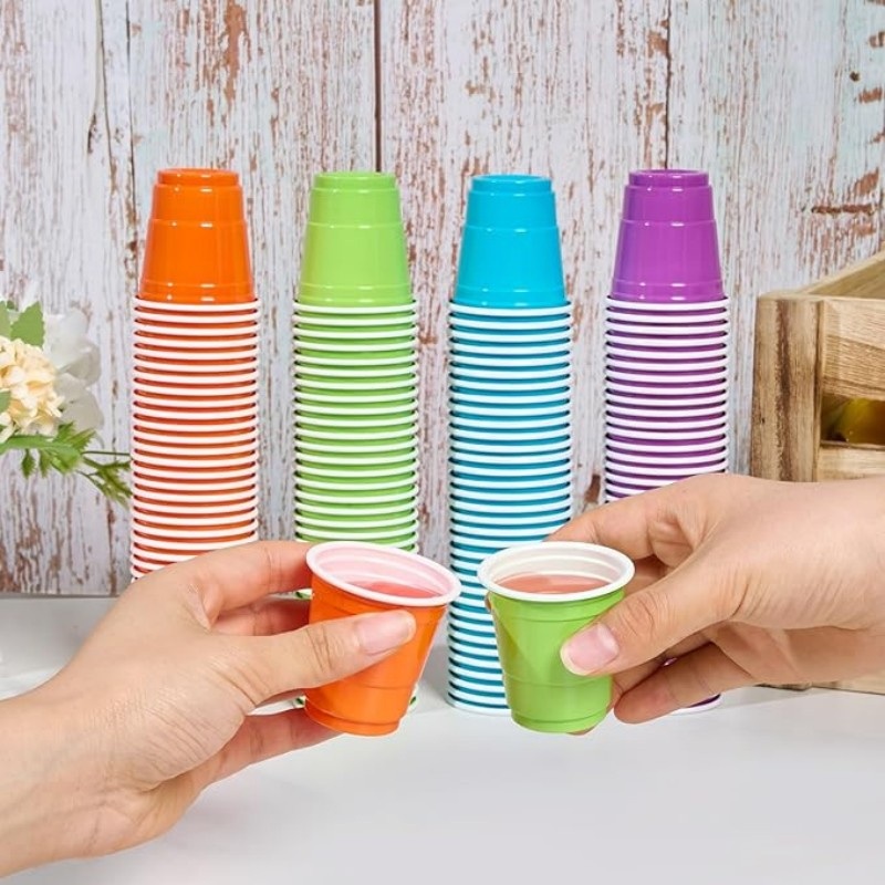 2 Oz Assorted Color Plastic Shot Glasses Mini Disposable Shot Cups – Plastic Cups and Cups price