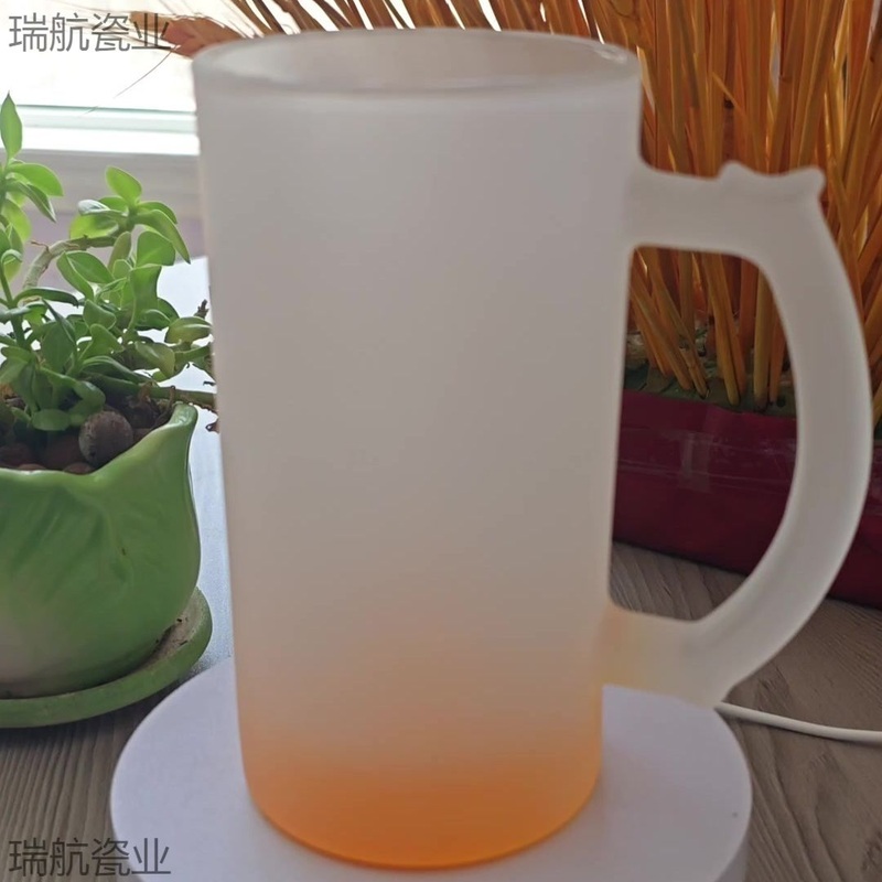 25.5oz Transparent/Frosted Glass Beer Mug, Clear Cup, Custom Logo, Sublimation Beautiful – Mug and Glass Mug price