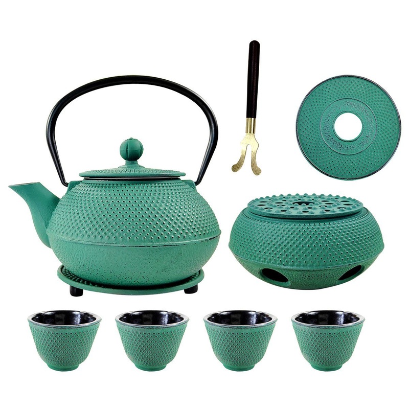 Cast Iron Teapot Set Japanese Style Tetsubin Tea Kettle Set with Warmer, 4 Cups, Infuser, Trivet and Lid Lifter – Tea Kettle Set and Tetsubin Set price