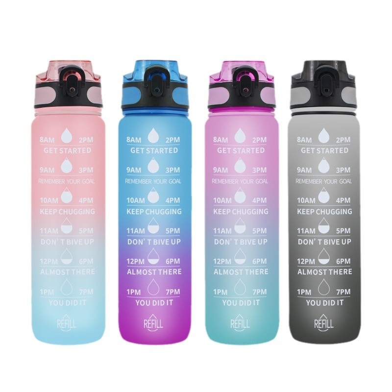 Custom Leakproof Tritran BPA Free Plastic Water Bottle with Motivational Time Marker – Sports Bottle and Drinking Bottle price