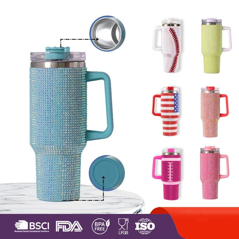 Diamond-Studded Car Cup with 304 Stainless Steel Design for Large Capacity, Insulated Cup for Outdoor Use, with Diamond-Studded Hand Grip. – Bottle and Water Bottle price