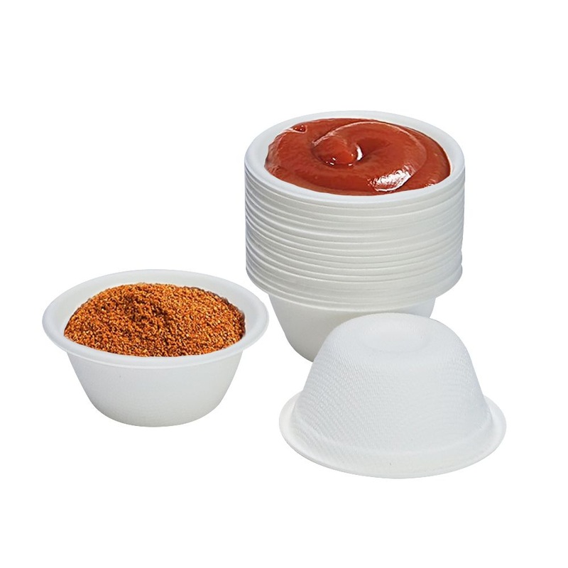 Disposable Portion Sauce Cup Containers 2oz Sugarcane Bagasse Sauce Cups with Lids – Sauce Disposables Cups and Bagasse Sauce Cups price