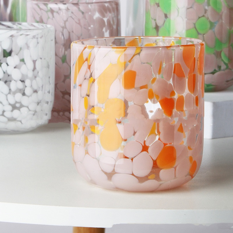 Foreign Trade Export Handmade Colorful Point Aromatherapy Glass Water Wax Cup – Glass Cup and Glass Bottle price