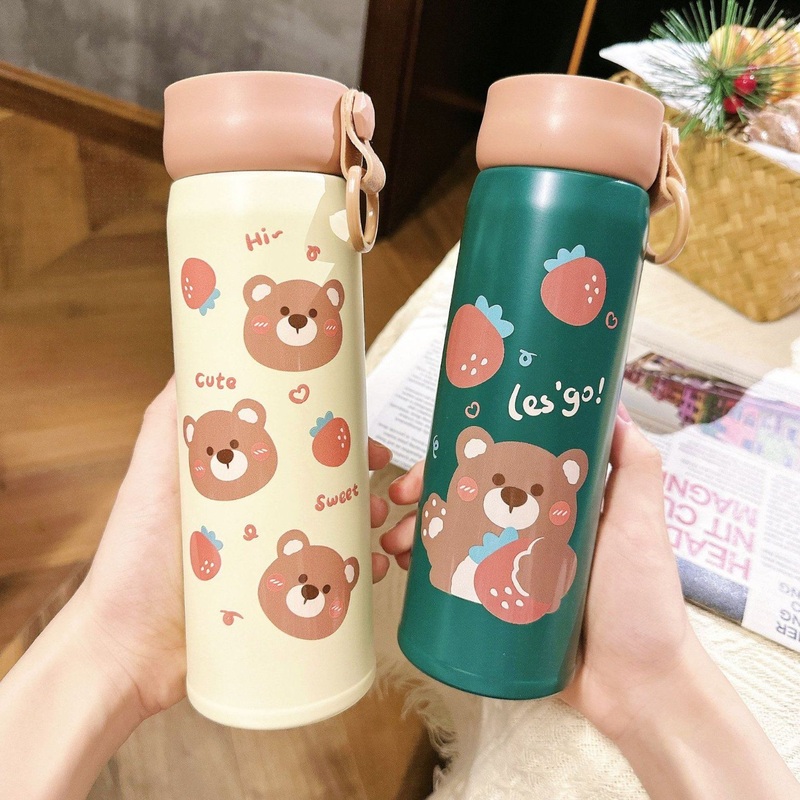 Little Bear Cartoon Handheld Portable Direct Drinking Stainless Steel Water Cup – Vacuum Flask and Vacuum Cup price