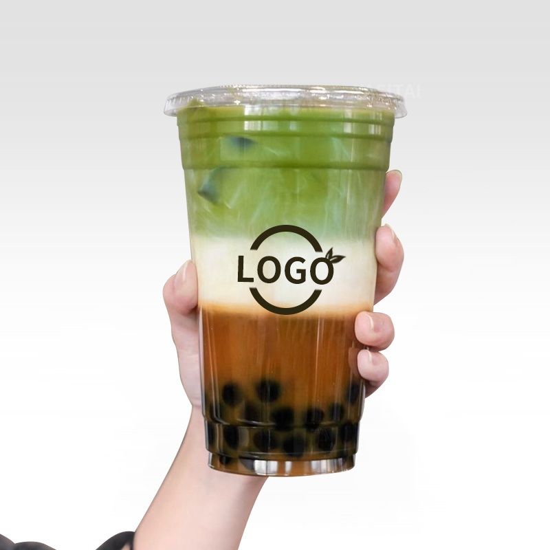 Logo Custom Drinking Juice Boba Tea Pet Transparent Bubble Tea Cup – Milk Tea Cups and Boba Cups price