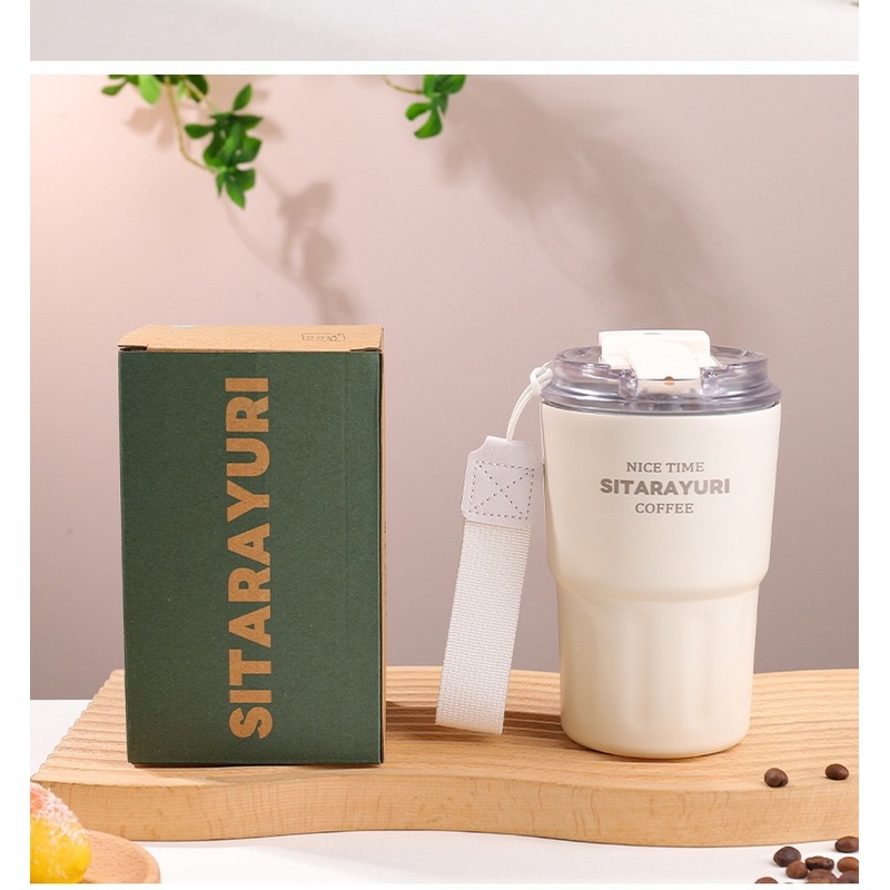 Stainless Steel Water Bottle with Protective Lid American Design Style Take-Away Coffee Cup Vacuum Flask for Adults for Parties – Coffee Mug Cup and Coffee Cup price