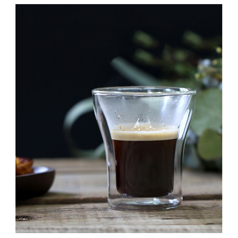 100/200/250/400ml Double Wall Borosilicate Glass Cup for Coffee Espresso Tea Use – Coffee Glasses and Juice Glasses price