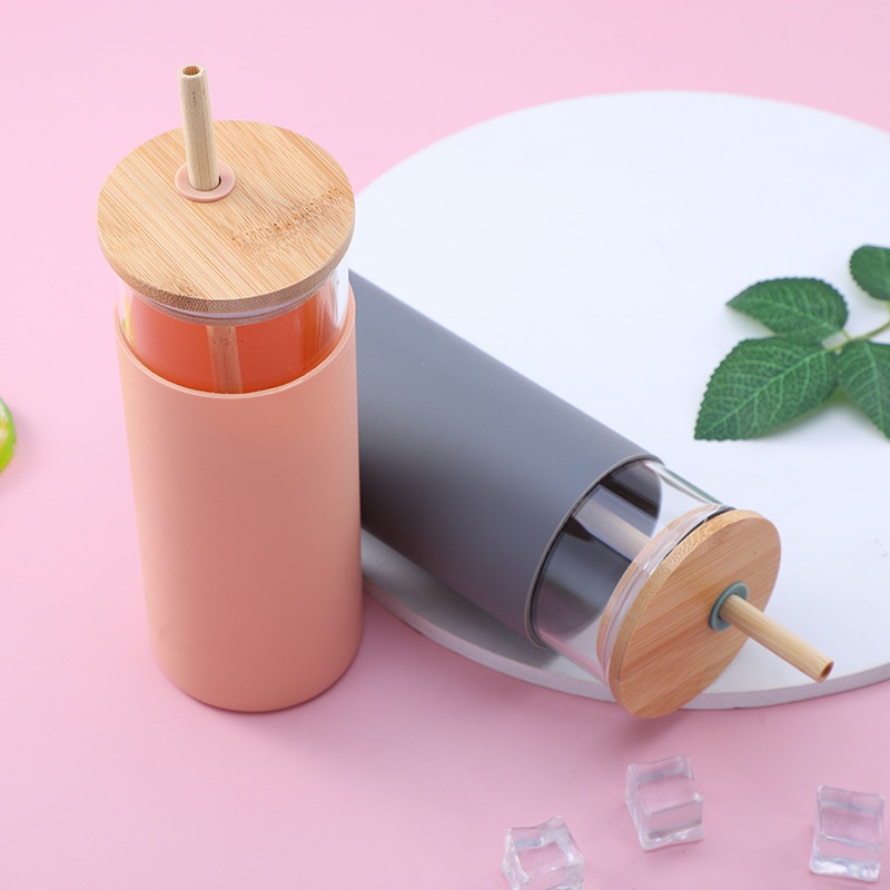 500ml Empty Clear Drinking Juice Coffee Glass Water Bottle with Bamboo Lids – Water Bottle and Drinking Bottle price