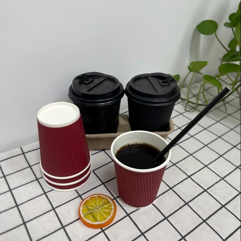 8oz/10oz/12oz/16oz/20oz Wonderful Customized Single/Double/Ripple Wall Hot/Cold Drinking Coffee Paper Cups Disposable Cups with Lids – Ripple Wall Paper Cups with Lids and Hot Drinking Coffee Paper Cup price