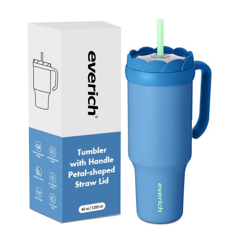 Custom Logo 40oz Stainless Steel Tumbler with Straw and Handle Double Wall Wholesale Bulk Office Tumbler – Insulated Tumbler and Tumbler with Handle price
