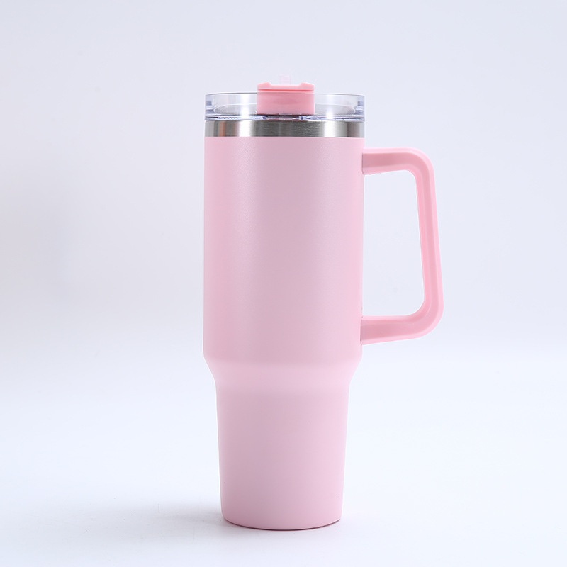 Custom Logo Double Walled Insulated Vacuum Silicone Bottom Stainless Steel 40oz Car Beer Tumbler with Straw Handle and Leak-Proof Lid – Thermos and Cup price