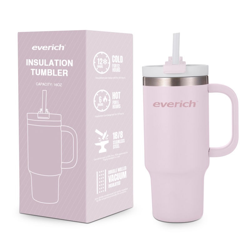Everich 16oz Stainless Steel Tumbler with Straw for Kid BPA Free – Tumbler and Owala Tumbler price