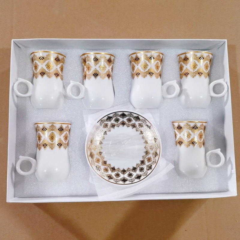 Manufacturer Wholesale Competitive Price Arabic Saudi Middle-East Turkish 12PCS Ceramic Coffee Cups and Dishes Set with Giftbox – Mug and Gift price