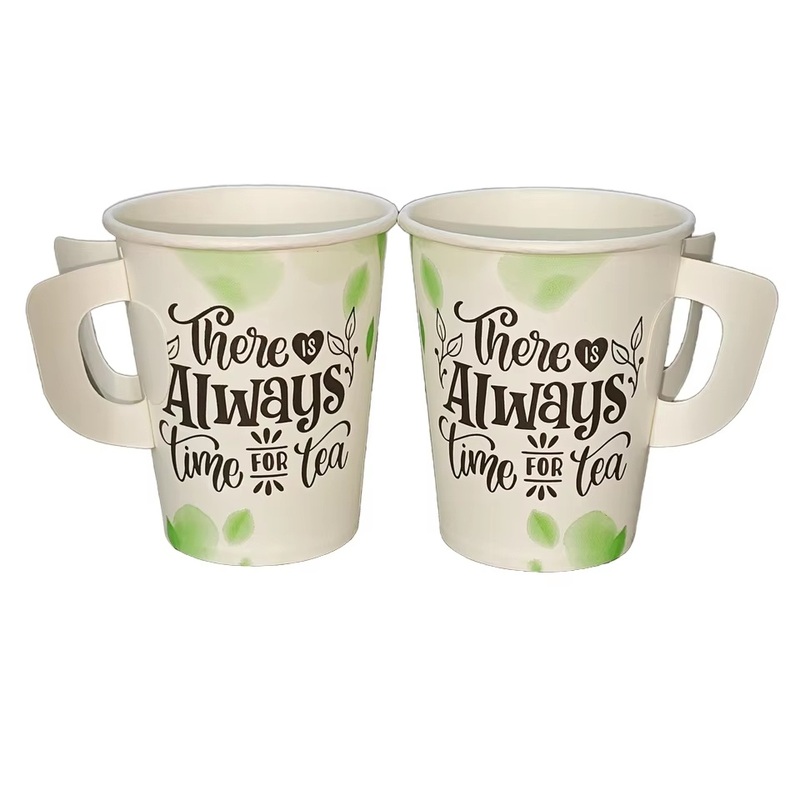 One Time Use 8oz Mug Coffee Cups with Lids Disposable Take Away Paper Cups with Handle – Paper Cup with Handle and Biodegradable Cup price