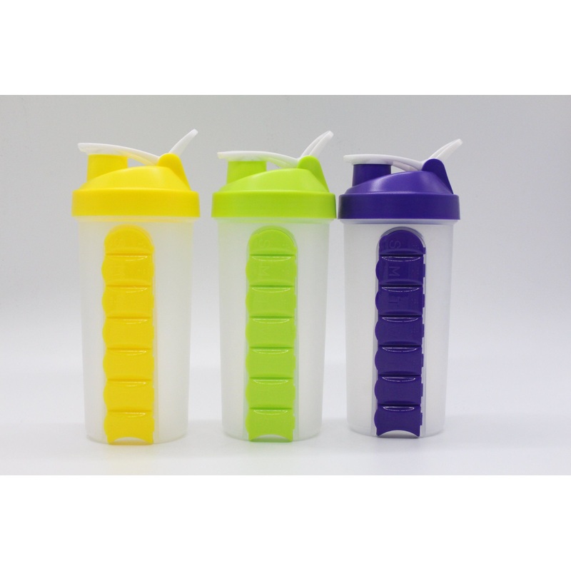 24oz Protein Plastic Shaker Bottle Sports Fitness Water Bottle 700ml Plastic Cups with Lid Customize Logo with Pill Organizer – Sport Water Bottle and Drinking Bottle price