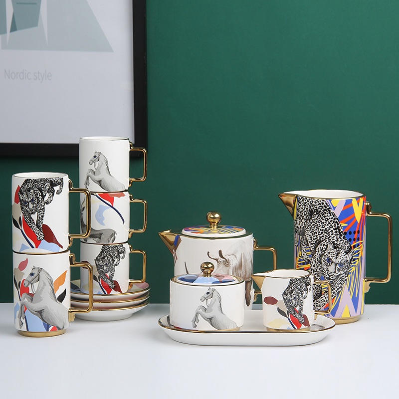 Animal Pattern Cup Gift Set Coffee Cup and Saucer Set – Cup and Saucer Set and Coffee Cup and Saucer Set price