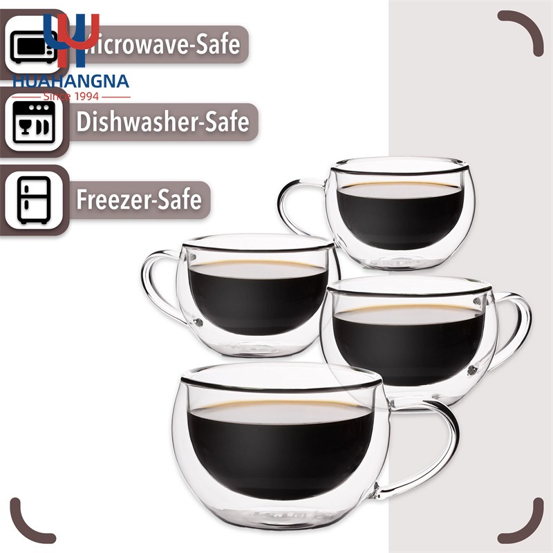 Clear 4oz Double Wall Glass Coffee Mug Insulated Glass Espresso Cup – Glassware and Glass Cups price