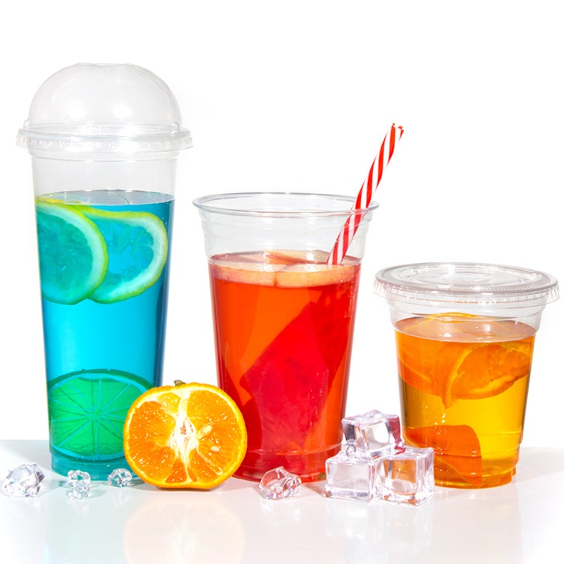 Custom Logo Smoothie Disposable Plastic Boba Milktea Cups with Lid – Disposable Cups and Cold Drink Cup price