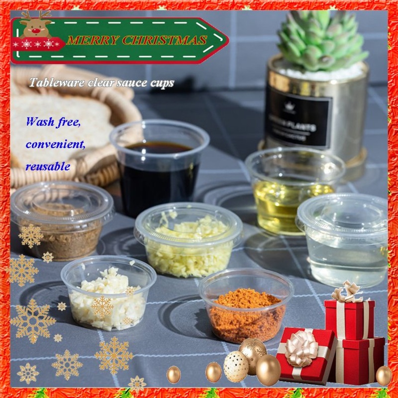 Factory Price Christmas Tableware Kitchen-Ware Clear Disposable Mini Plastic Sauce Cups – Tasting Cup and Kitchenware Cup price