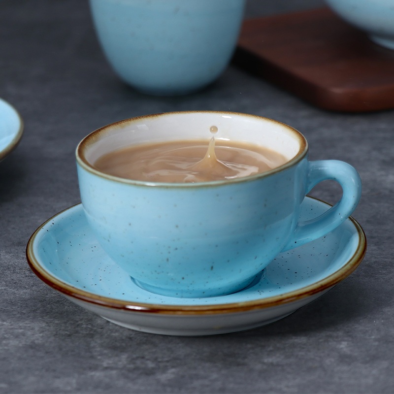 Fancy Espresso Cups Ceramic Coffee Mug Personalized Tea Cup Saucer Set Restaurant Tableware Blue and White Porcelain Tea Set – Cups and Coffee Cup price