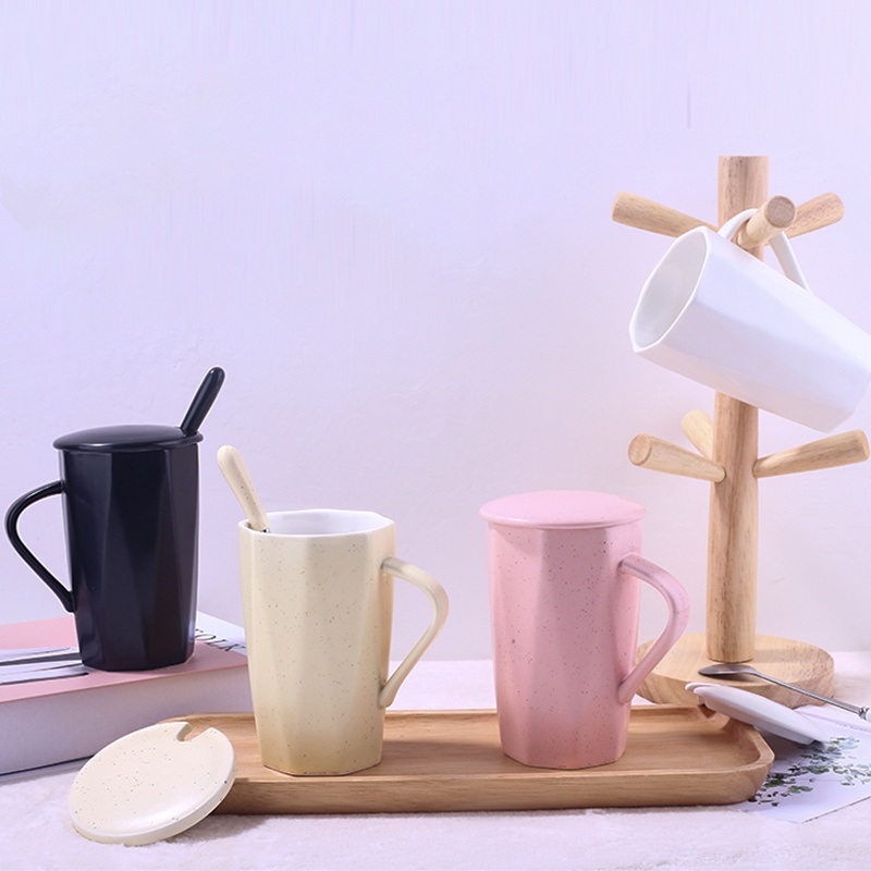 Four Colors Diamond Rhombic Shaped Ceramic Mug – Custom Mugs and Mug with Spoon price
