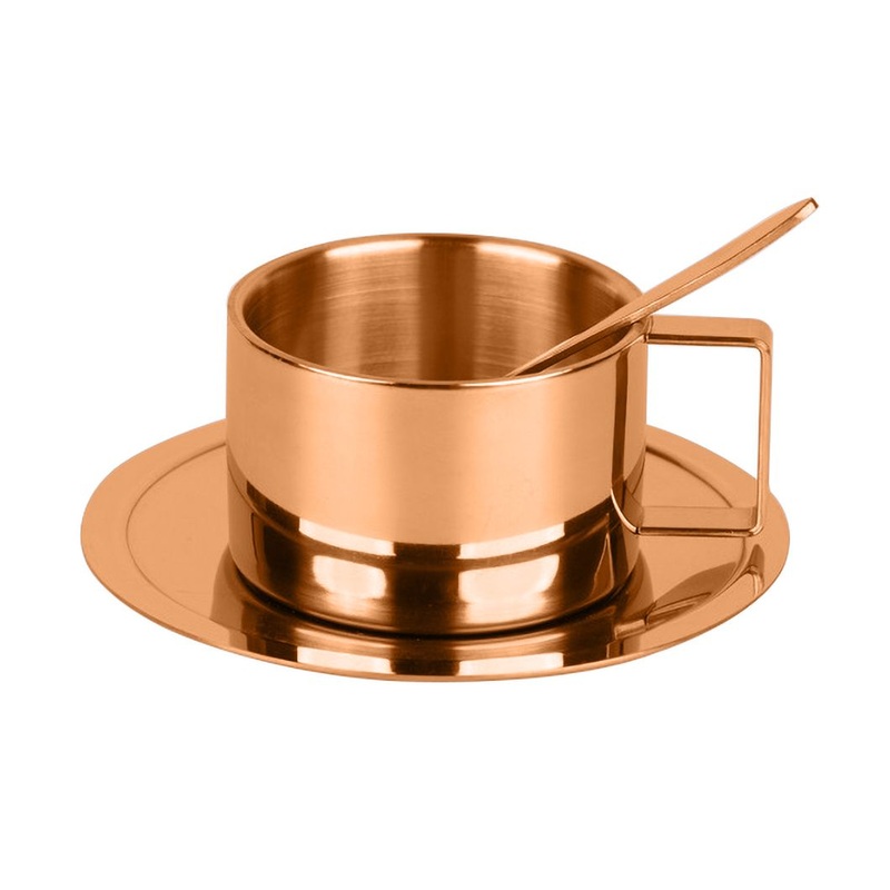 Mirror Stainless Steel Golden Electroplate Bright Insulated Coffee Mug Suit for Hotel – Bright Coffee Mug and Electrop Mug price