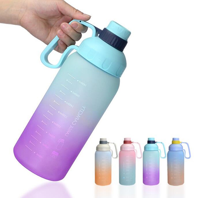 Wholesale 64oz Wide Mouth Portable Big Capacity Straw Motivati0onal Plastic Water Bottle for Drinks – Sport Water Bottle and Drinking Bottle price