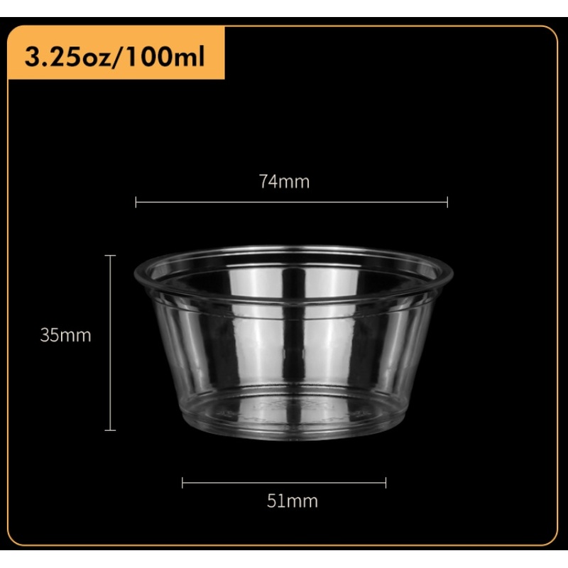 3.25oz 100ml Disposable Plastic Sauce Cups Pet Cup with Flat Lids Small Plastic Cups – Plastic Cup and Disposable Cup price