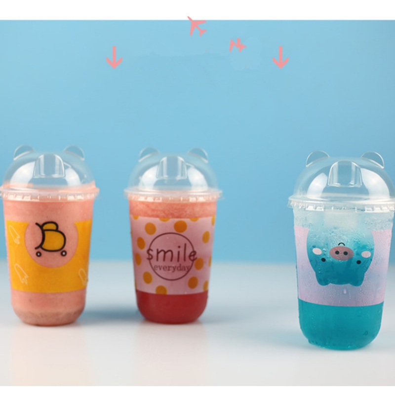 500ml Creative Cartoon Cute Disposable Milk Tea Juice Cold Drink Plastic Cups U Shape Party Birthday Favor Beverage Cup – 500ml Creative Cartoon Cute Disposable Cup and Disposable Milk Tea Juice Cold Drink Cup price