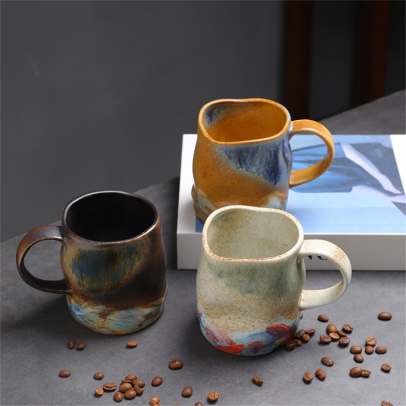 Ceramic Coffee Cup Wholesale Kiln Tea Mug Breakfast Water Milk Juice Tea Cup Stoneware Latte Mug with Round Handle – Pottery Mug and 200ml price
