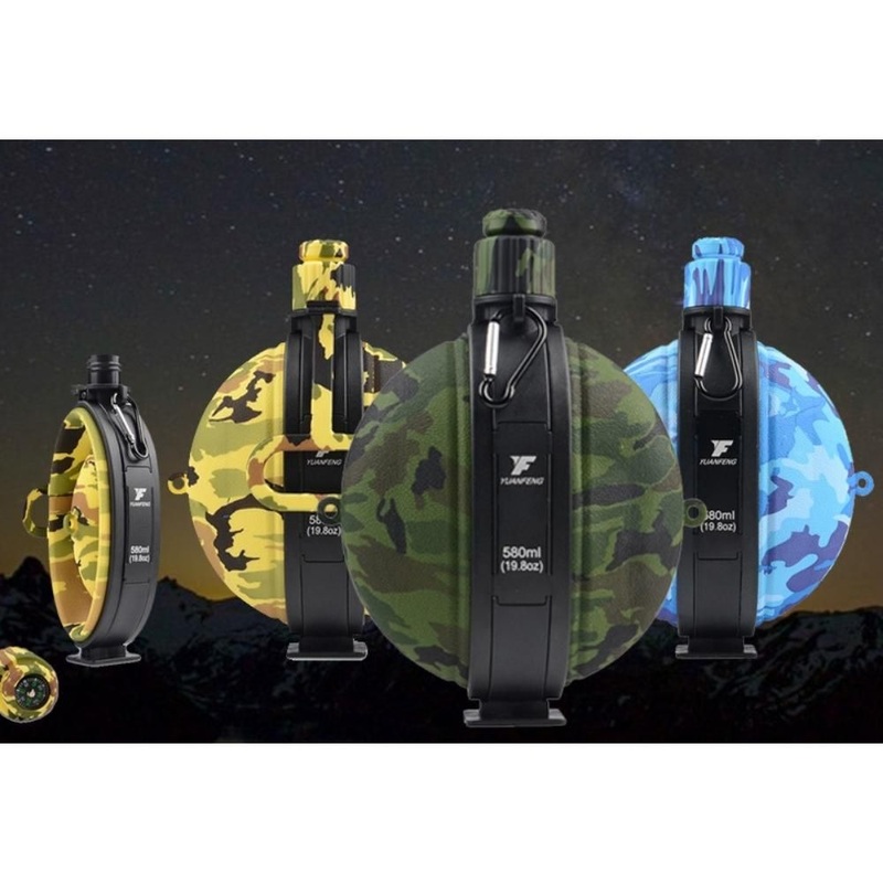 Collapsible Portable Silicone Water Kettle Canteen with Compass Ci22775 – Portable Silicone Water Bottle and Travel Water Bottle price