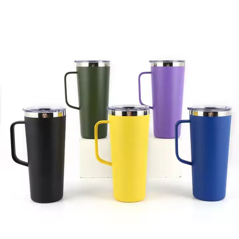 Custom Portable Leakproof 720ml Stainless Steel Vacuum Insulated Tumbler Coffee Mug Cup with Handle – Stainless Steel Bottle and Coffee Cup price