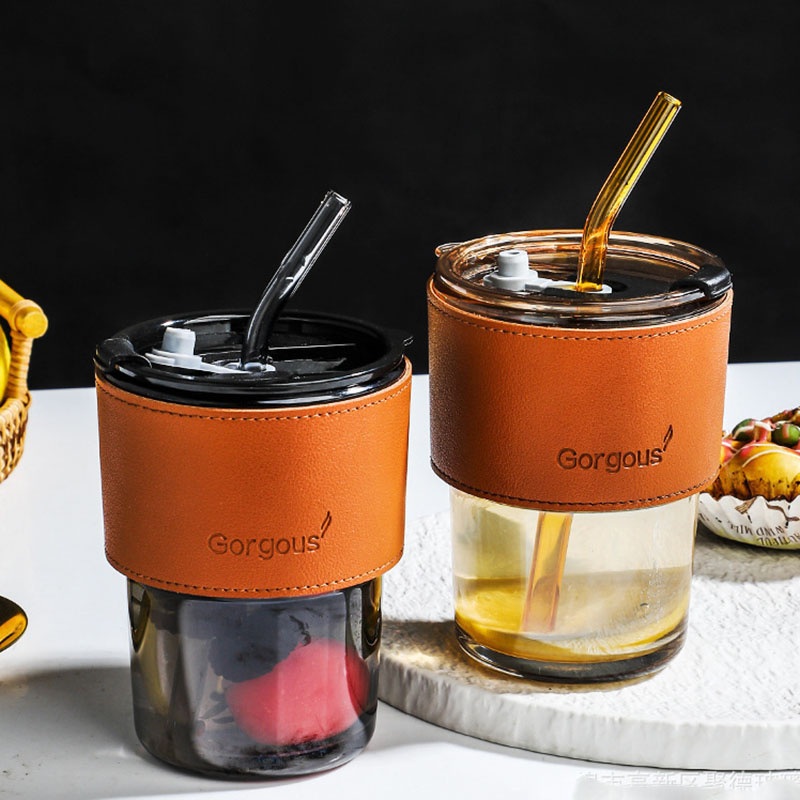 Good Price Bamboo Glass Water Cup with Protect Sleeve and Straw Single Layer Glass Bottle Amazon Hot Sale – Double Glass Cup and Drinking Glasses Coffee Cup price