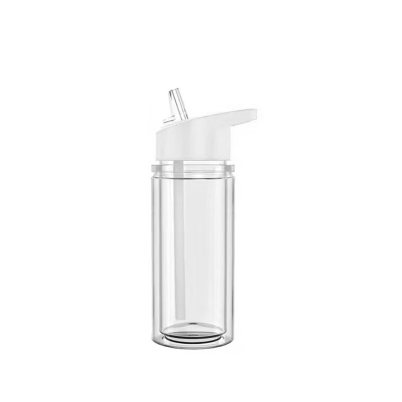Promotion Pre Drilled 10oz Double Wall Snow Globe Plastic Cup with Strap Flip Top Lid Acrylic Kids Water Bottle Tumbler – Kids Water Bottle Tumbler and Promotion Water Bottle price