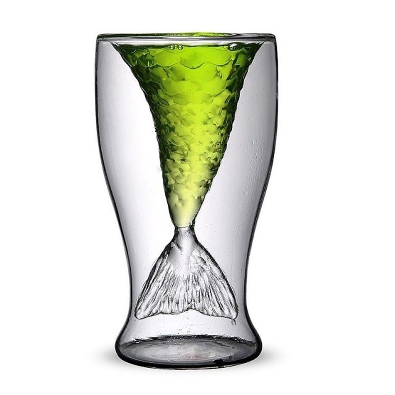 170ml 180ml Clear Glass Muscle Trunk Mermaid and Rose Shape Drinking Cups – Bar Whiskey Glass Cups and Double Wall Mermaid Cup price